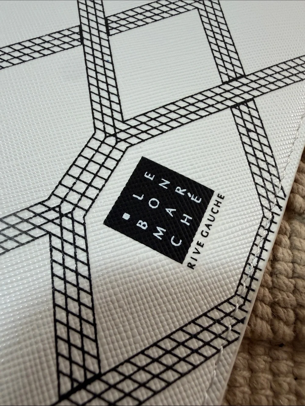 Le Bon Marché Rive Gauche Paris Black White Geometric Zip Pouch